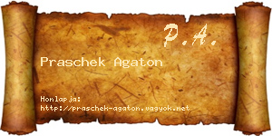 Praschek Agaton névjegykártya